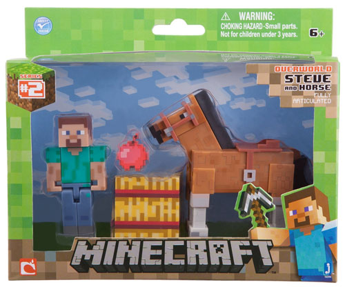 Merc Minecraft Figur Steve m. Pferd braun