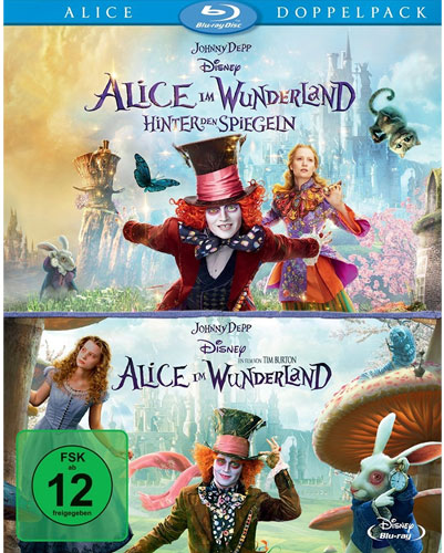Alice im Wunderland  1&2 (BR) Doppelpack
Min: 221/DD5.1/WS    2Disc, m.Jonny Depp