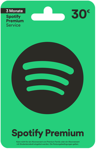 Spotify  POSA 30 Euro
Verkauf erfolgt im Namen u. auf Rechnung
des Gutscheinausstellers