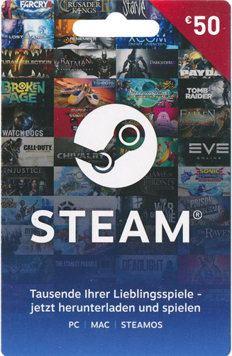 Steam  Card  50 Euro NEU
Verkauf erfolgt im Namen u. auf Rechnung
des Gutscheinausstellers