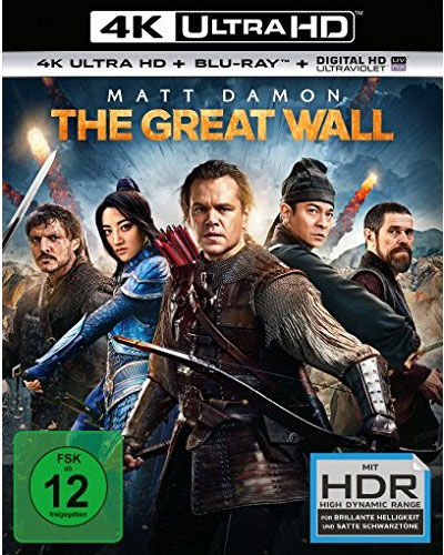 Great Wall, The (UHD+BR)  2Disc
Min: 103/DD5.1/WS    4K Ultra