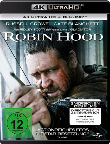 Robin Hood (UHD+BR)  4K Ultra, 2Disc
Min: 157/DD5.1/WS