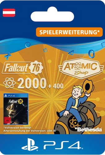 ESD Fallout 76 Atoms 2000 (+400) AT Code wird als PDF Datei geliefert