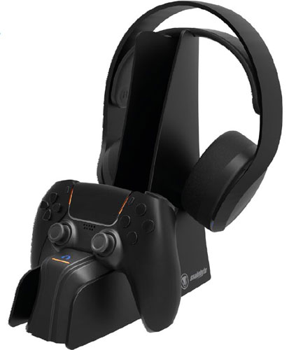 PS5 Ladestation für Controller + Headset schwarz
 Dual Charge & Headset Stand 5