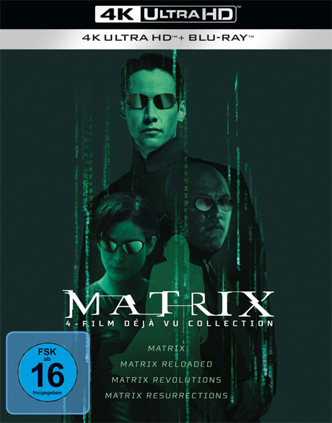 Matrix 4-Filme Deja Vu Collection (UHD+BR) 8Disc  
Limitierte Auflage, Min: 551/DD5.1/WS