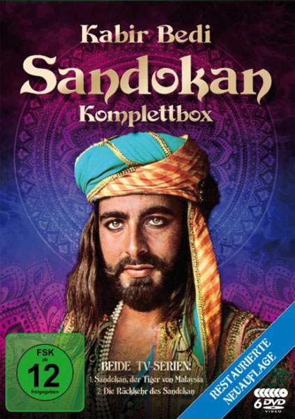Sandokan - Komplettbox (DVD) Restored Version 
Tiger von Malaysia & Rückkehr des Sandokan, 6Disc