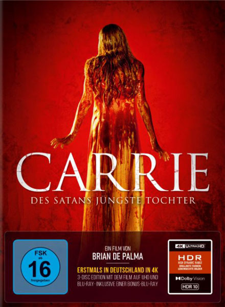 Carrie - Satans jüngste Tochter (UHD+BR) LE -MB- 
4K, 3-Disc Limited Collectors Edition im Mediabook