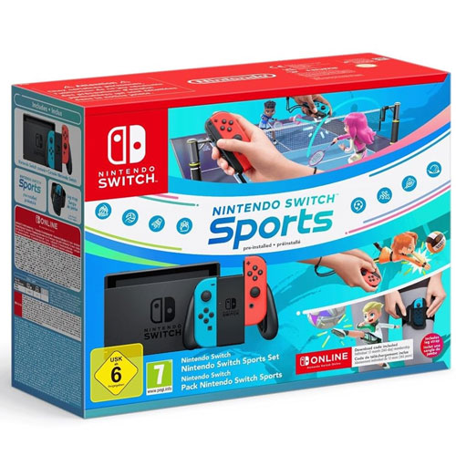 Switch   Konsole neon Sports-Set
 inkl. Sports (vorinstalliert) + Beingurt + 12 Monate