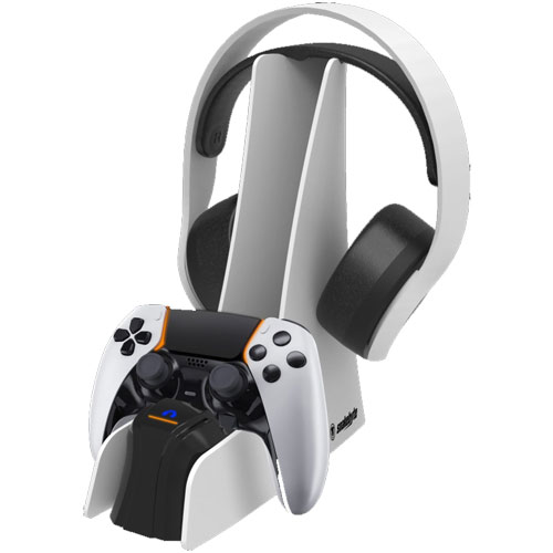 PS5 Ladestation Combo Charge 5 white
 Lädt 1 DualSense + wireless Headset gleichzeitig