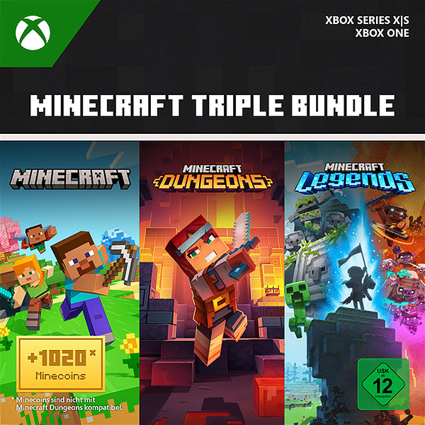 Minecraft  Triple Bundle  XBOX  PIN 
 Minecraft/Minecraft Dungeons/Minecraft Legends