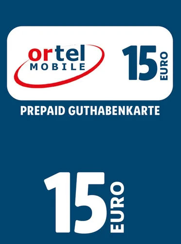 Prepaid Ortel 15,- Guthaben PIN
 Code als pdf. Verkauf erfolgt im Namen
u. auf Rechnung des Gutscheinausstellers