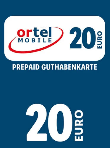 Prepaid Ortel 20,- Guthaben PIN
 Code als pdf. Verkauf erfolgt im Namen
u. auf Rechnung des Gutscheinausstellers