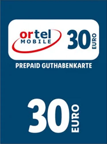 Prepaid Ortel 30,- Guthaben PIN
 Code als pdf. Verkauf erfolgt im Namen
u. auf Rechnung des Gutscheinausstellers