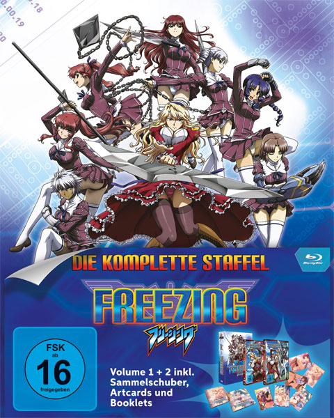 Freezing - Vol.  1 & 2 (BR) LTD Sammelschuber 
Die komplette Staffel 1, Vol. 1+2 mit Artcards & Booklet