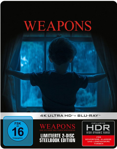 Weapons - Die Stunde des Verschwindens (UHD) LE 
Limitiertes Steelbook, 4K-UHD+Blu-ray