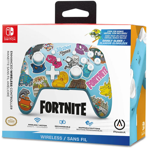Switch Controller Enhanced Wireless Fortnite 
 Sticker Mania (auch NSW2 Kompatibel)
