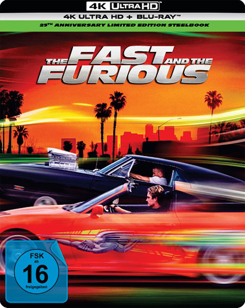 Fast and the Furious, The (UHD+BR) 25th Anniv. 
Min: 107/DD5.1/WS 4K-UHD-Steelbook