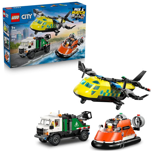 Lego (60508 City Kombinationsset mit Flugzeug, 
 Wartungsfahrzeug und Luftkissenboot
