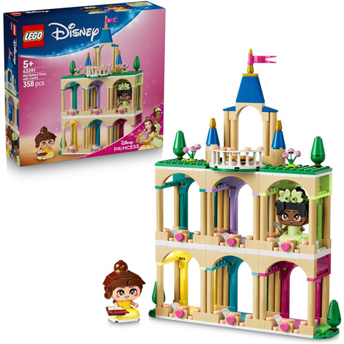 Lego (43291) Disney Die Mini-Prinzessinnen Belle 
 und Tiana mit ihrem Schloss